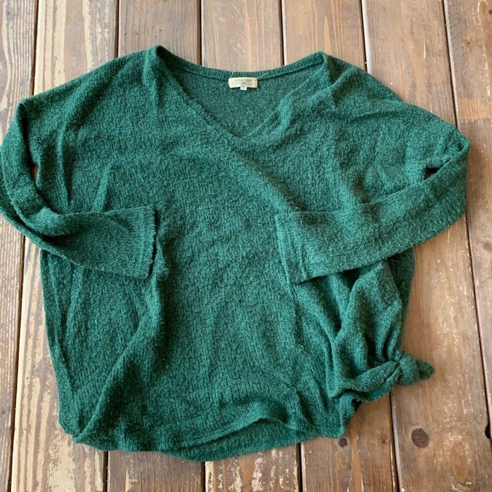 Green oversized piko sweater